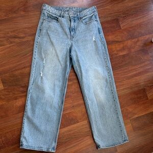 Old Navy Light Blue Distressed Extra- High Rise Sky-Hi Wide Leg size 12